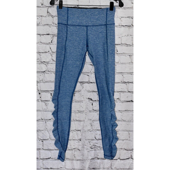 Lululemon Run Turn Around Tight Leggings Heathered Rugged Blue Size 6 - Picture 3 of 6